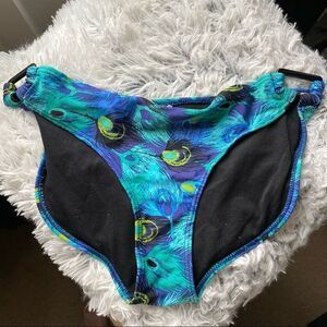 Peacock Feather Bathing Suit Bikini Bottoms.